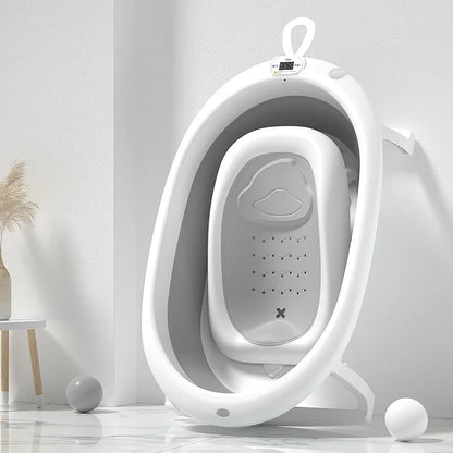 Multifunctional Digital Display Temperature Sensing Foldable Large Baby Bathtub for Newborn Toddler & Infant Home Supplies