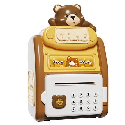 New Unisex Kids Plastic Piggy Bank Pet Fingerprint Password Artificial Intelligent Automatic Roll Coins Access Toys Children