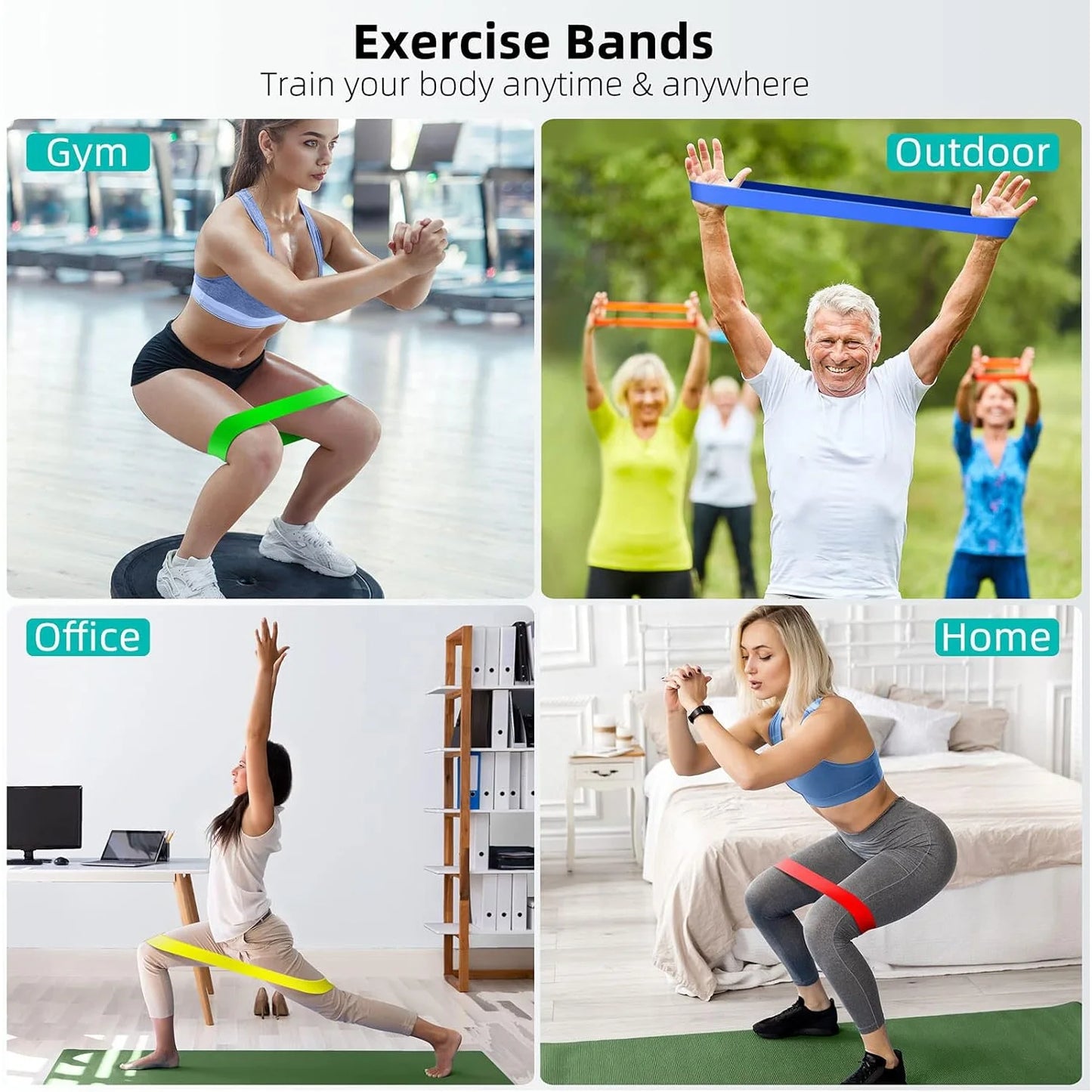 Latex Resistance Loop Band Set for Home Workout Gym Mini Exercise Bands for Legs Butt Fitness Bands for Women Men