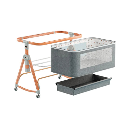 Multi-Functional Movable Foldable Fabric & Metal Rock Baby Bed Newborn Spliced Large Children Bed High Visibility Baby Supplies