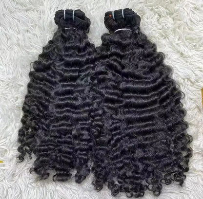 Burmese Curly Double Weft Virgin Human Hair Raw Vietnamese One Donor Raw Burmese Curly Hair Bundles