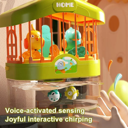 Talking Birdcage Fish Cistern Children Early Education Voice Control Induction Simulation Bird With Light Music Educational Toy