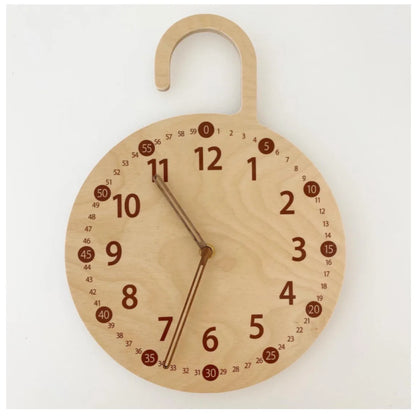 Wooden Silent Wall Clock Home Silent Wall Clock Children's Math Toy Silent Silent Eco-friendly Toy