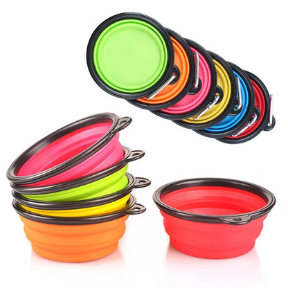 Eco Friendly High Quality Pure Solid Color Dog Silicone Outdoor Collapsible Bowl Cheap Dog Accessories Pet Feeder Bowls