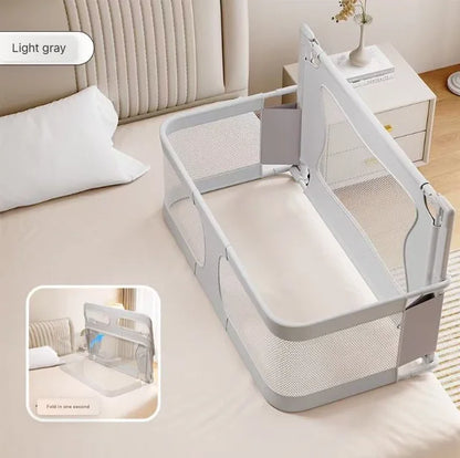 High Quality Breathable Foldable Baby Crib with Bed Rail & Bedside Bed Space-Saving Metal Design for Living Room & Bedroom Use