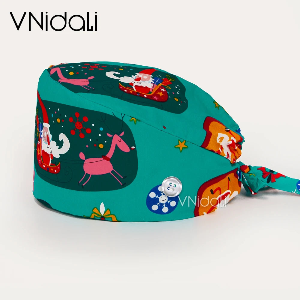 Solid color scrub cap with button pet grooming working Caps  surgical cap Lab work hat  womens Scrub hats nurse accessories