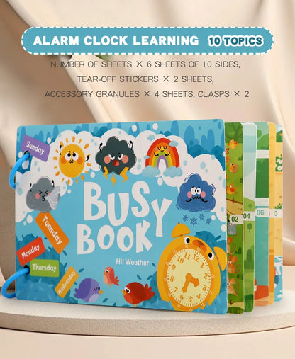 Toddler Quiet Book Early Learning Activities Puzzle Paste Matching Game Toy Kids Educational Magic Tape Wooden Busy Books Toys