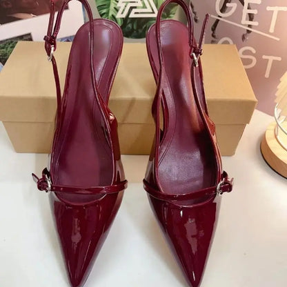 Red Sandalias De Tacon Summer Sandal Slipper Shoes Luxury Club Fashion Heels for Ladies