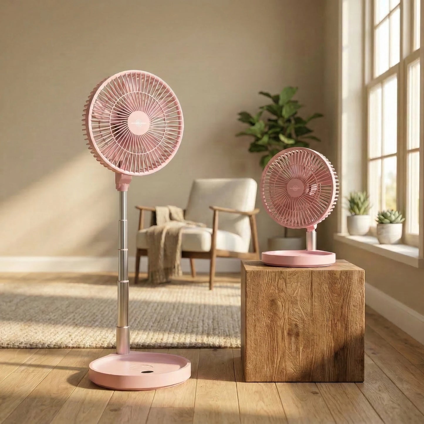 Electric Rechargeable Foldable Camping Fan with Remote Control, LED Lights, and Brushless Motor - Ideal for Outdoor & Hotel Use