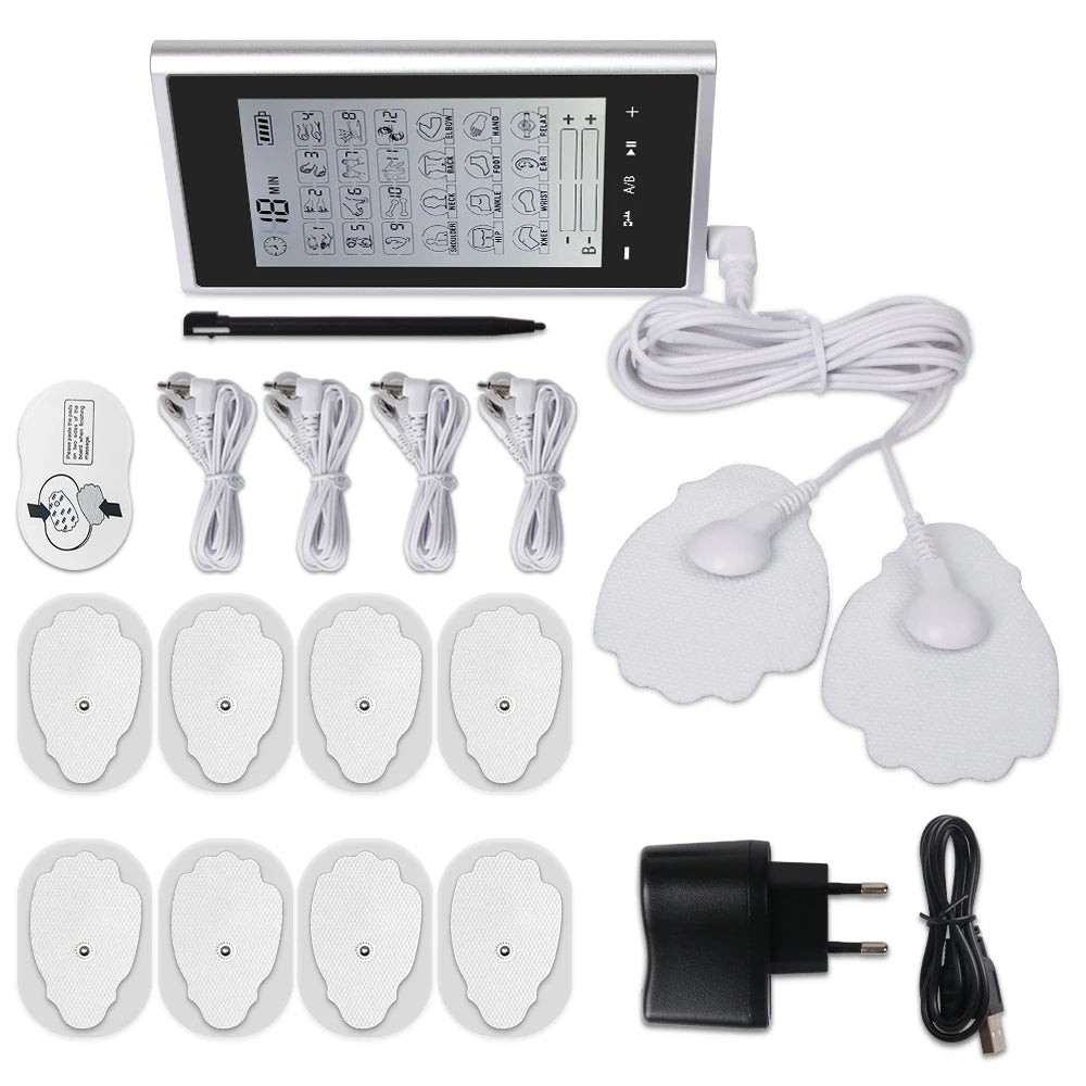 4 Output Channel 24 Modes EMS Eletric Professional Muscle Stimulation Physiotherapy Tens Electrodes Machines Body Massager Pads