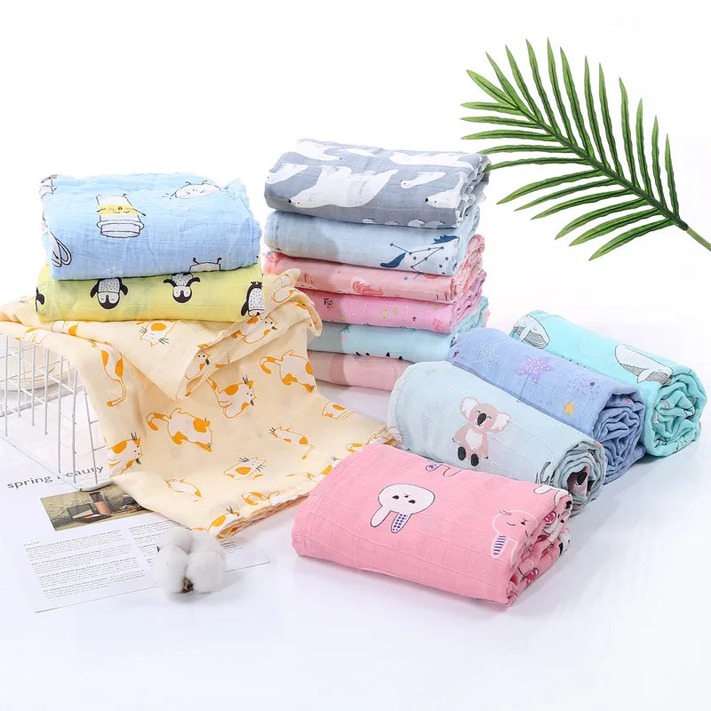 Low Price Double Layer Soft Gift Super Soft Bear Organic Bamboo Cotton Baby Muslin Swaddle Wrap Blanket