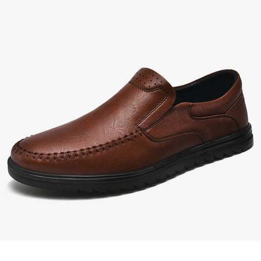 New High Quality Wholesale Moccasin Homme En Cuir Men Black Leather Dress Shoes Slip-on Fashion Brand Cheap Factory Oem