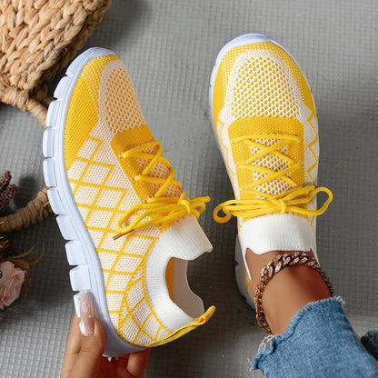 2026 NEW KJ Women's Sneakers Breathable Mesh Casual Sports Shoes New Thick Sole Travel Shoes with Cushioning Lightweight
