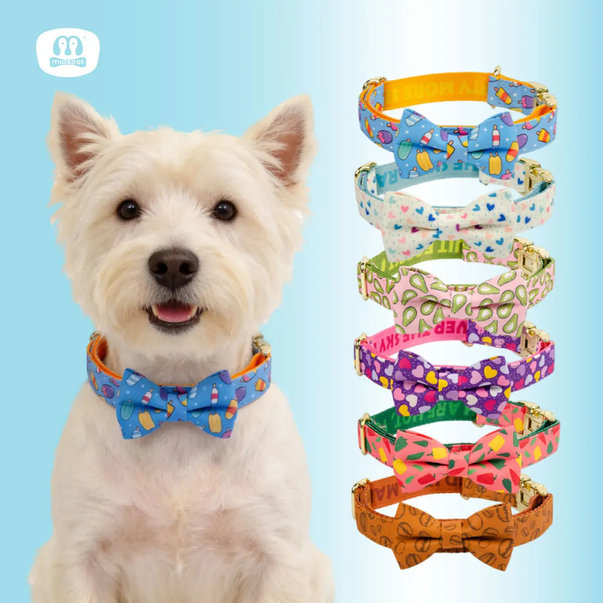 MIDEPET Valentine's Day New Year Gift  Series Colo Blooming Bow Tie Logo Custom Pet Bow Tie Pet Accessories China Factory Outlet
