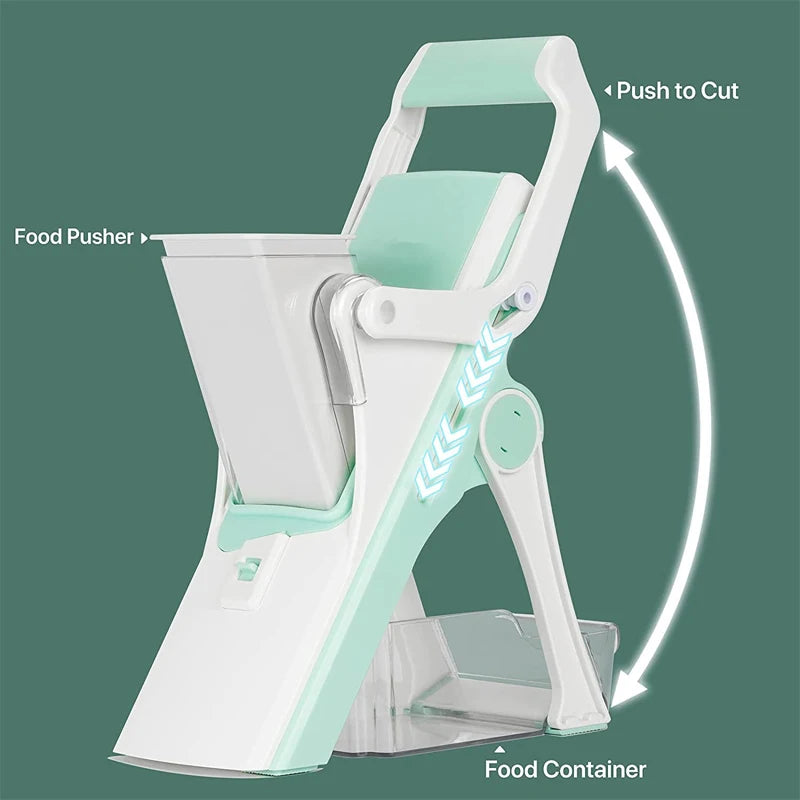 LMETJMA Verstellbarer Mandolinenschneider aus Edelstahl, Gemüseschneider für Julienne-Näher, sicherer Gemüseschneider für Zwiebeln und Karotten KC0420