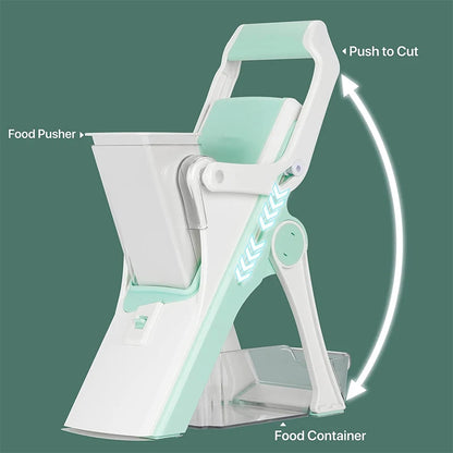 LMETJMA Verstellbarer Mandolinenschneider aus Edelstahl, Gemüseschneider für Julienne-Näher, sicherer Gemüseschneider für Zwiebeln und Karotten KC0420