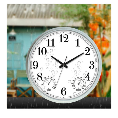18-inch Retro Handmade Plastic Outdoor Rainproof Wall Clock Single Face Needle Display Quartz Analog Movement Radio