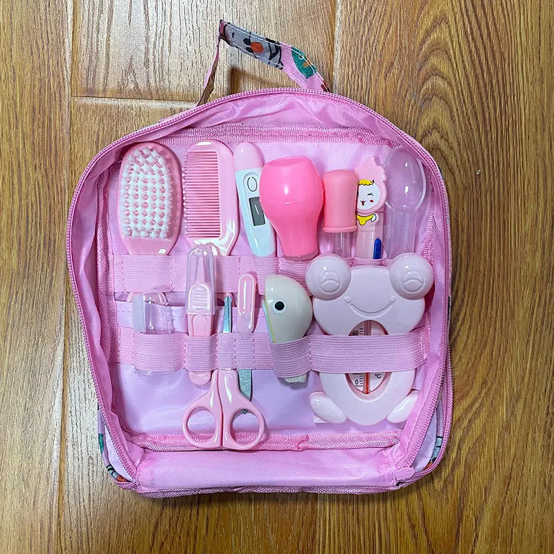 Baby Care Bag Set New Born Baby Products Baby Nasal Aspirator Nail Clipper Thermometer 13 Piece Daily Cleaning Care