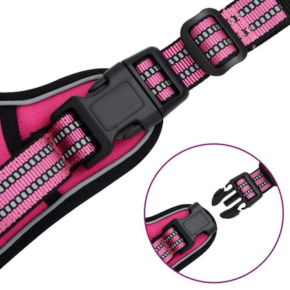 W2B VidaXL Pink Polyester Dog Harness with Adjustable Armrests for Pet Training