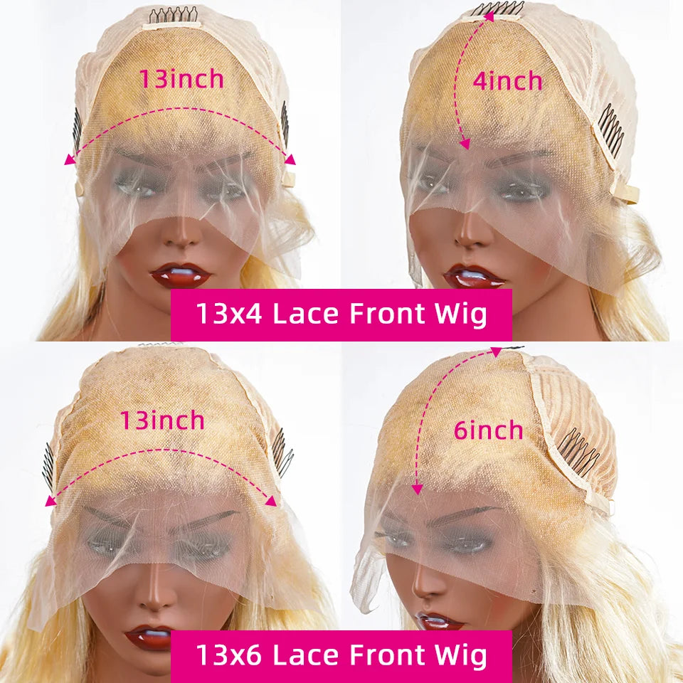 Raw 613 HD Lace Wigs Raw Human Hair Lace Front, Blonde 613 Deep Wave Vietnamese Hair Wig, Glueless 13X6 HD Full Lace Frontal Wig