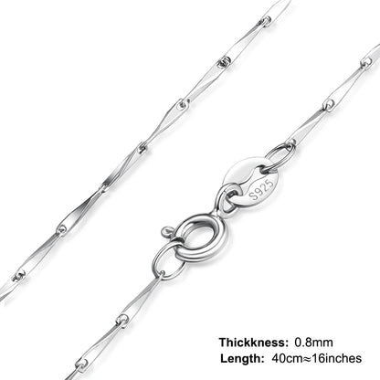 JewelryPalace Genuine 100% 925 Sterling Silver Necklace Ingot Twisted Trace Belcher Snake Bar Singapore Box Chain Necklace Women