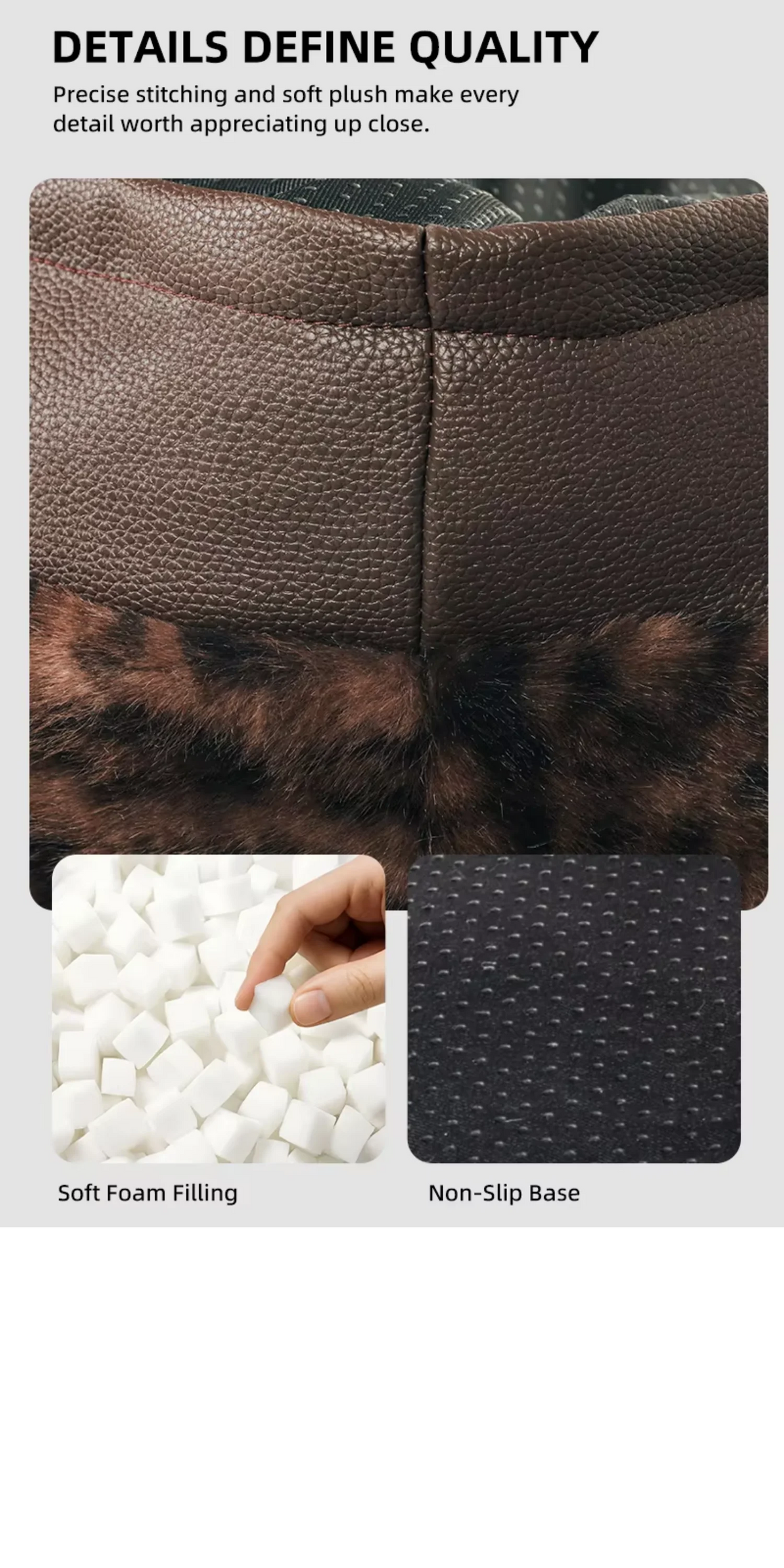 Luxury Leopard Faux Fur Pet Sofa Bed  Removable Washable Cover High Resilience Orthopedic Dog Bed Support Custom Dropshipping
