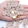 Hot Sale Flatback Claw Glass Rhinestones 7x10mm 200pcs Sew on Tear Shiny Crystals Gold Base for Bags & Clothes