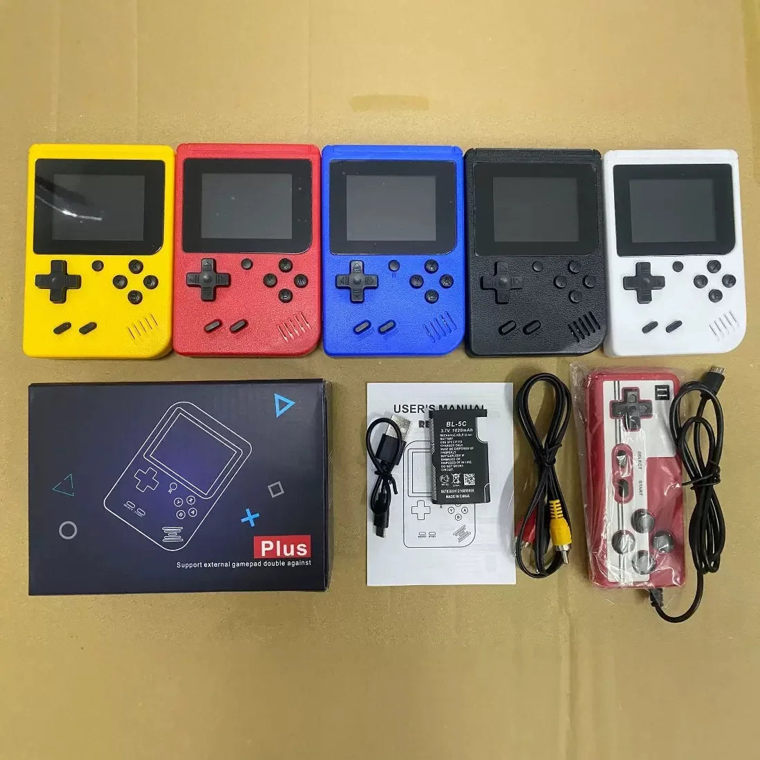 New 400 Classic Retro Color Screen Handheld Game Console Mini Player with TV Connectivity & Two Players Support