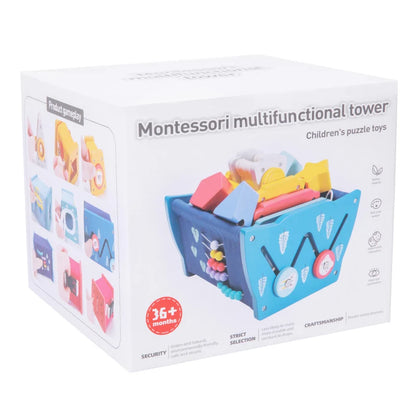 Montessori Early Educational Shape Matching Threading Toys Learning Rocket Multifunctional Stacking Toy Educational Blocks