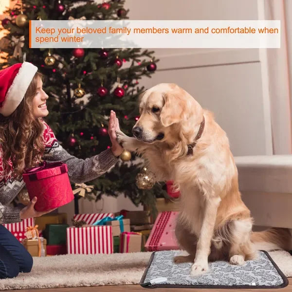 FCJ Electric Adjustable Waterproof Cat and Dog Warming Blanket Winter Pet Heating Pad Bed Mat with Animal Pattern