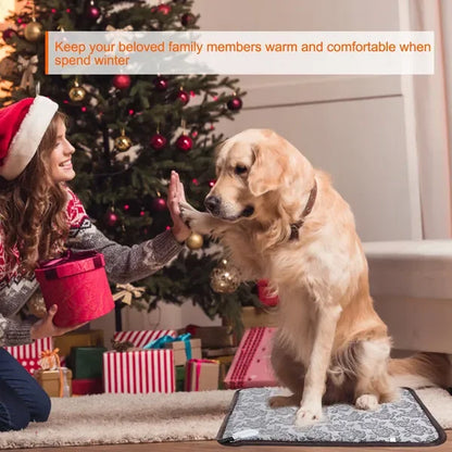 FCJ Electric Adjustable Waterproof Cat and Dog Warming Blanket Winter Pet Heating Pad Bed Mat with Animal Pattern