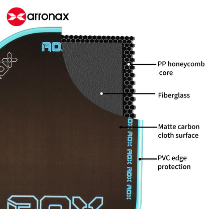 Arronax Professional Cold Press Carbon Friction Pickleball Paddle USAPA Approved 16MM Thickness for Training Outdoor Sports