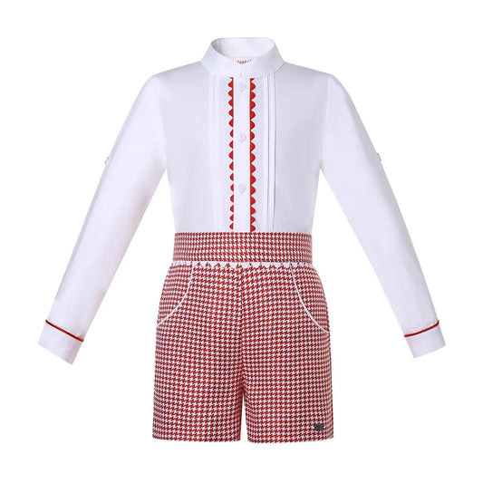 Wholesale new Boy Gift 2 Pieces Matching Short Pants Sets for Kids Formal Outfit 2-8Y 1BAG=1PCS