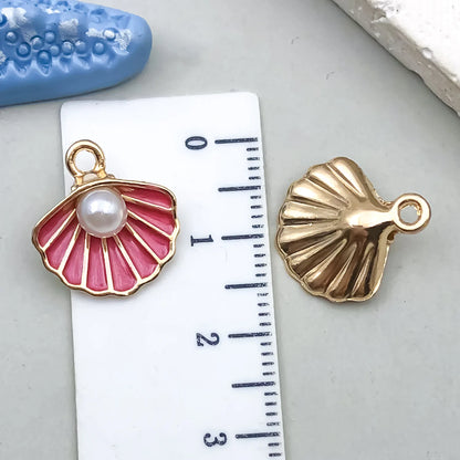 Hot Sale Natural Crafts Alloy Ocean Starfish Conch Seashell Enamel for DIY Nautical Jewelry Making Home Decoration
