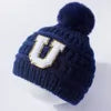 New European and American Fashion Wool Knitted Hat for Children Optional Letter Baby Warm Hat Baby Cap for Outdoor Scenes