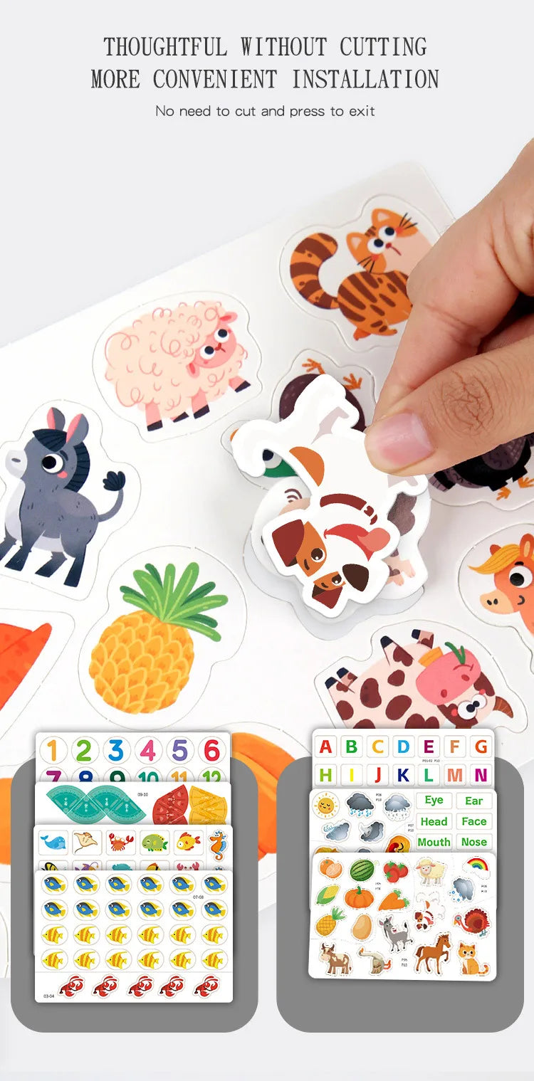Montessori Educational Toys Preschool Kindergarten Learning Busy Book Sticker Activities for Kids Picture Books XH XHCP-241105