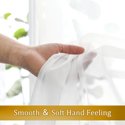 OWENIE Hot Selling New High Quality Window Panel Window Curtain White Sheer Valance for Window Small Short Voile Valance Curtain