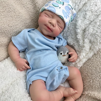 3D Modeling Support 19" Full Silicone Body Reborn Baby Lifelike Open Mouth Fashion Doll Toy for Collectors and Artists