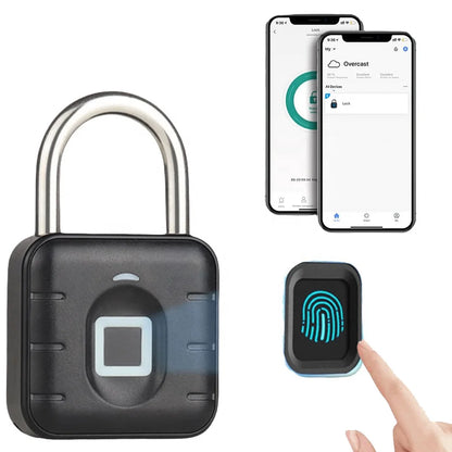Factory Wholesale BLE APP Waterproof IP67 Smart Fingerprint Cabinet Padlock for Luggage Bag Gym Locker Biometric Tuya Padlock