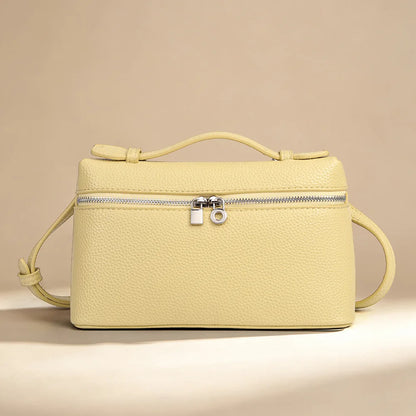 Signature Chic Lunch Bag Versatile Single-Shoulder Pu Cosmetic Bag Women Niche Elegant Crossbody Box Purse Zipper Small