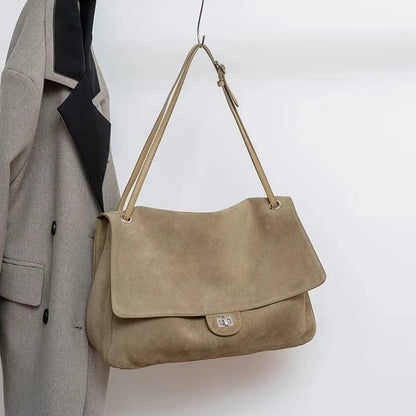 New Trending Top Grain Cowhide Leather Women's Maxi Flap Totes Shoulder Bags Ladies Crossbody Bags Fashion Classic Messenger Bag