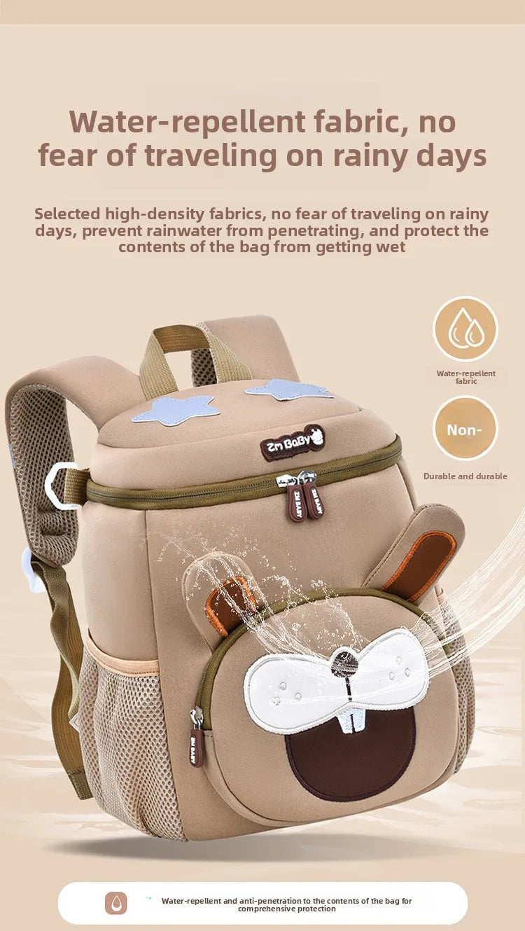 Lightweight Double Shoulder Backpack for Boys Sesame Cartoon Design Kindergarten New Year Gift Mini Diving Material School Bag