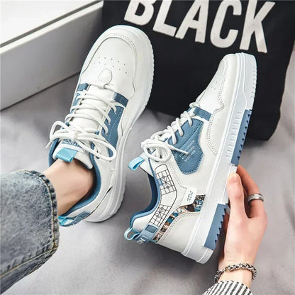 Men's Leather Skateboard Shoes Breathable Versatile Casual Sneakers