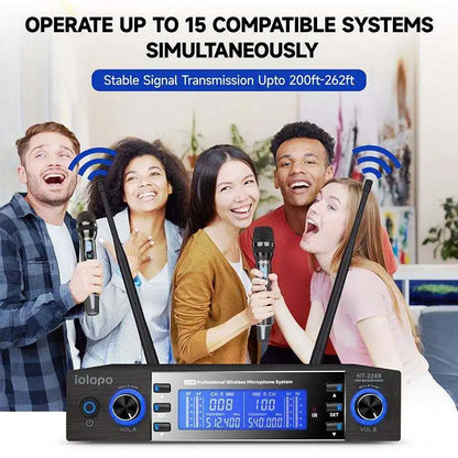 IQlQPQ HT2288 Professional UHF Wireless Dynamic Handheld Mic Portable Conference KTV & Church Microphone Kids Compatible