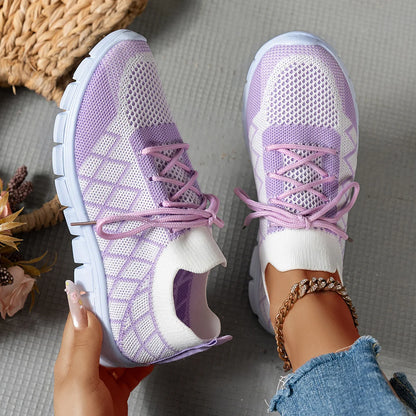 2026 NEW KJ Women's Sneakers Breathable Mesh Casual Sports Shoes New Thick Sole Travel Shoes with Cushioning Lightweight