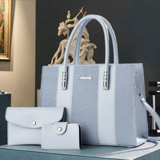 Fashion Splicing Three Piece Set Combination Bag, Single Shoulder Crossbody, Large Capacity Tote Bags for Women Handbags