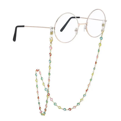 Trendy 18K Gold Plated Enamel Eye Beads Chain Necklace Accessories for Diy