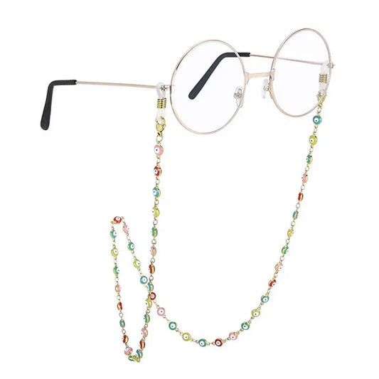 Trendy 18K Gold Plated Enamel Eye Beads Chain Necklace Accessories for Diy