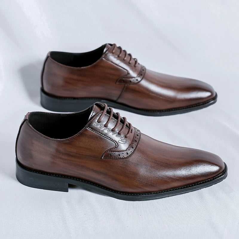 Handmade High Quality Custom Men Original Pu Leather Shoe Groom Wedding Gentleman Men's Casual Dress Oxford Office Shoes