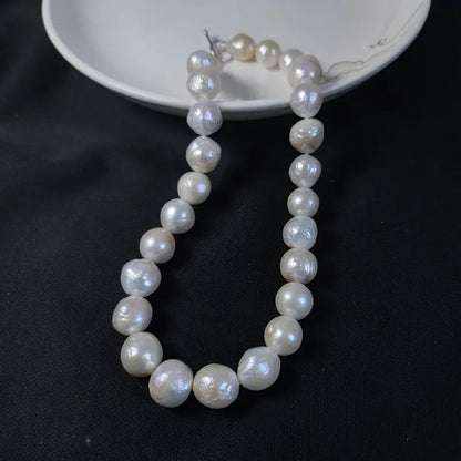 Wholesale 925 Silver Fashion Jewelry Pearl Necklace Real Natural Freshwater Baroque Pearl Necklace